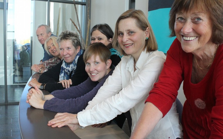 NAPHAs skrivekurs i Oslo 2011, f.v. Ole Størseth, Jannicke Smith, Kristin Bakka, Anne Grethe Orlien, Tanja Nordberg, Helga Brandt Kjelsen og Asbjørg Bø