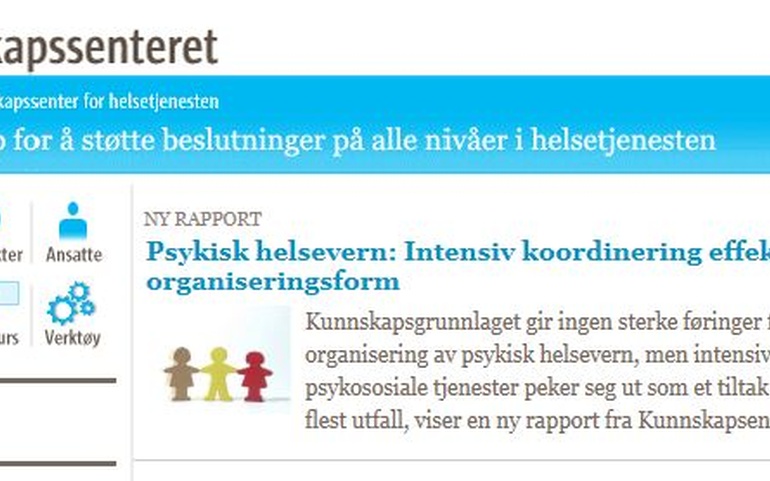 Kunnskapssenterets nettside