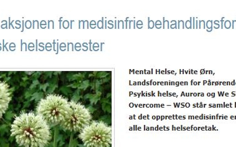Fellesaksjonen for medisinfrie behandlingsforløp i psykiske helsetjenester